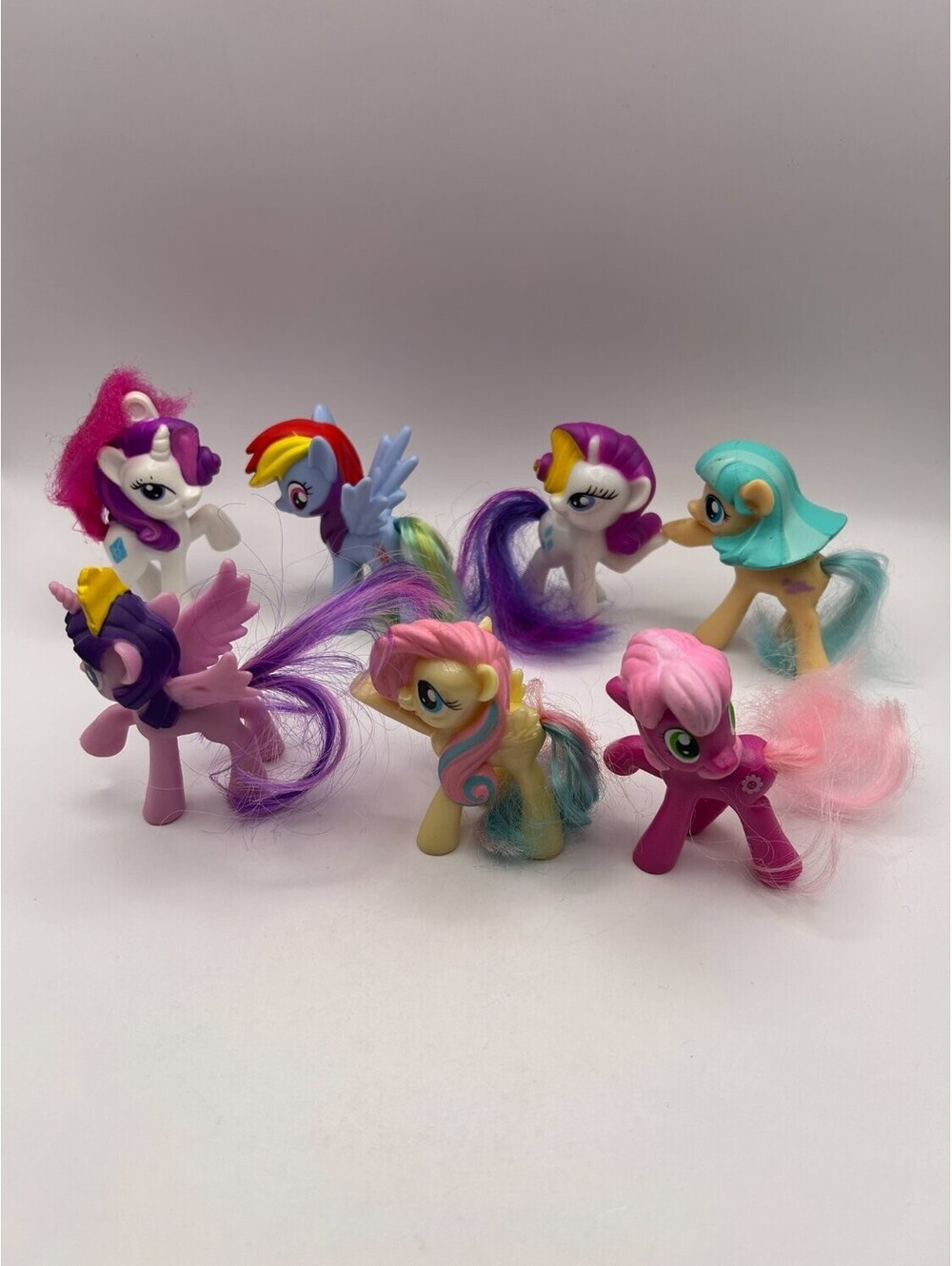 Lot of 7 My Little Pony Figures Hasbro MLP Twilight Sparkle Rainbow Dash Rarity